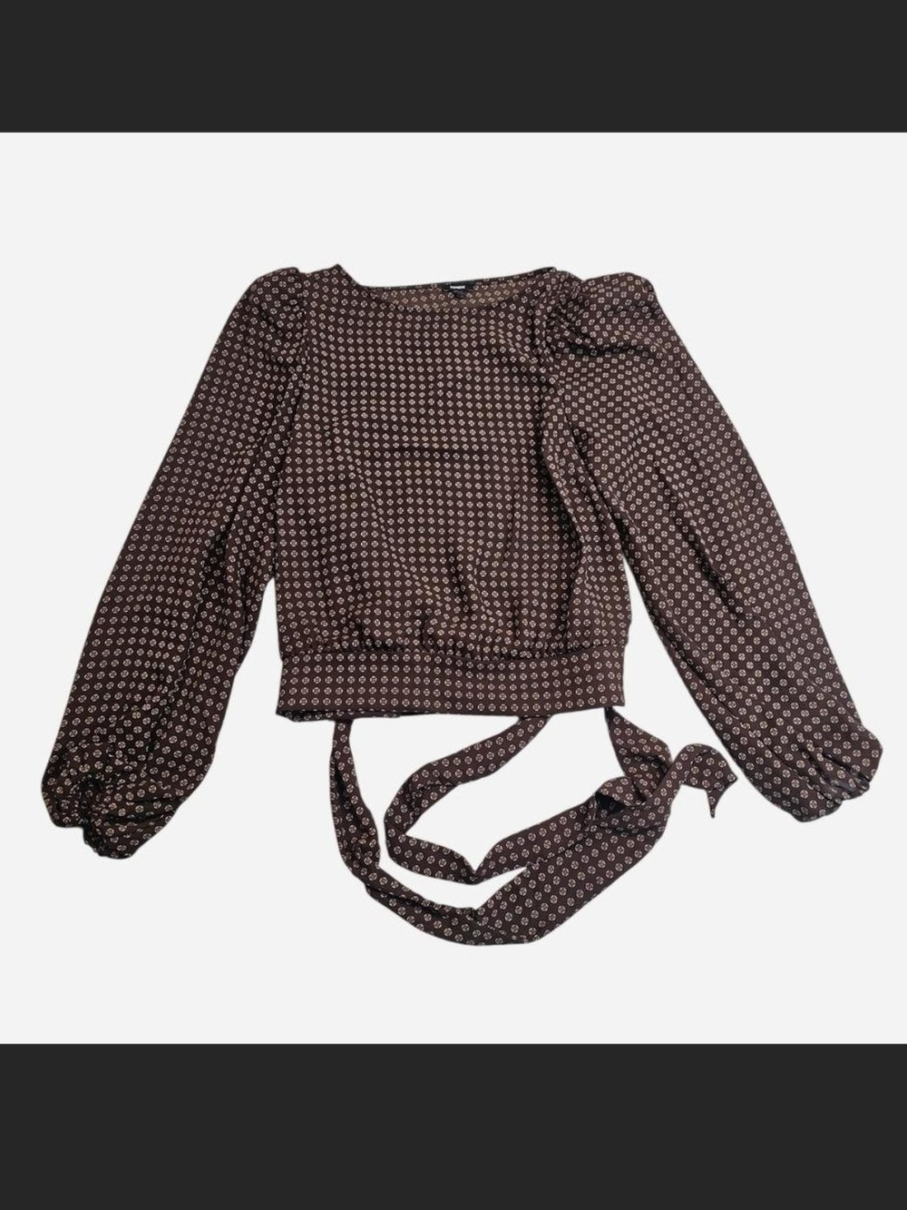 EXPRESS Brown Tie Front Smocked Blouse – Women’s xtra Small 🤎✨